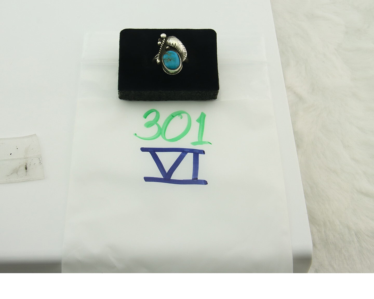 Vintage Navajo Ring 925 Sterling Silver Turquoise Handmade Signed RP Size 7.0