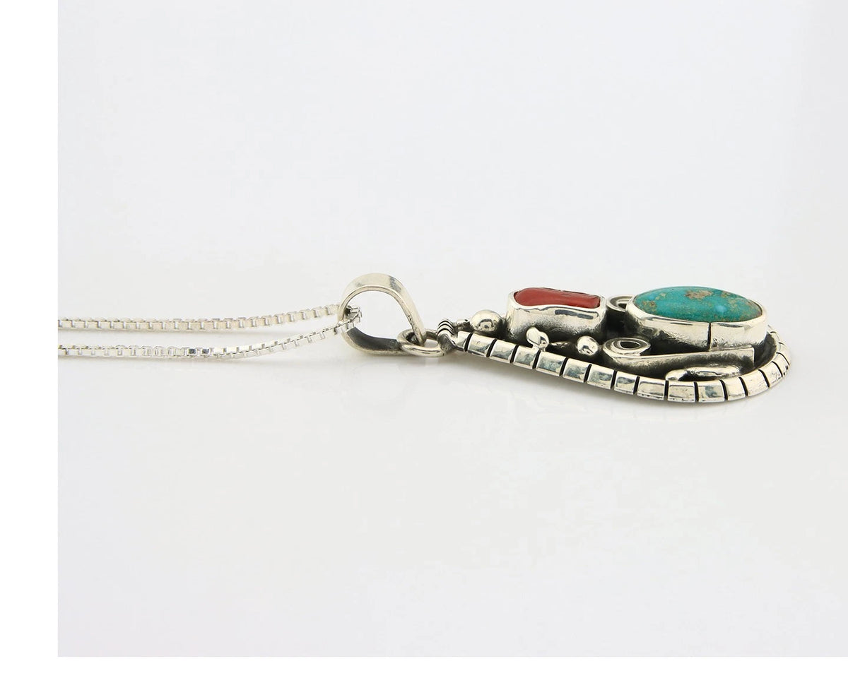 Navajo Necklace Sterling Authentic Gemstone Traditional Signed Teepee