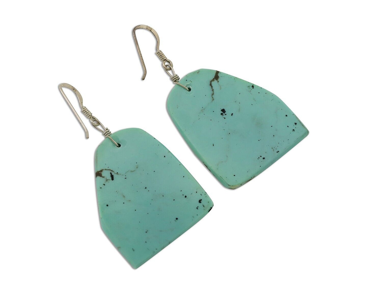Santo Domingo Earrings 925 Silver Natural Turquoise Native Artist C.80's