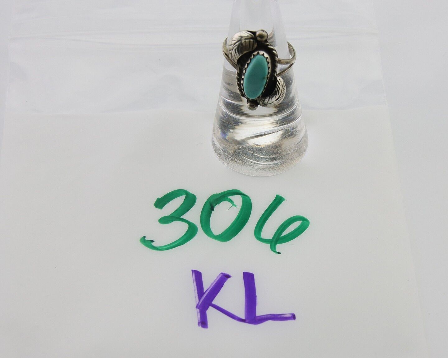 Navajo Ring 925 Silver Natural Blue Turquoise Native American Artist C.80's