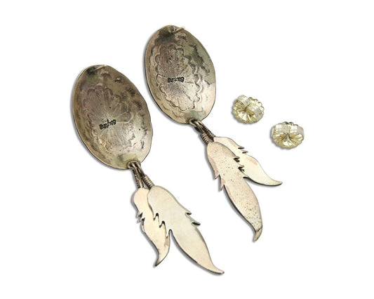 Navajo Earrings 925 Silver Turquoise Native American Artist C.80's