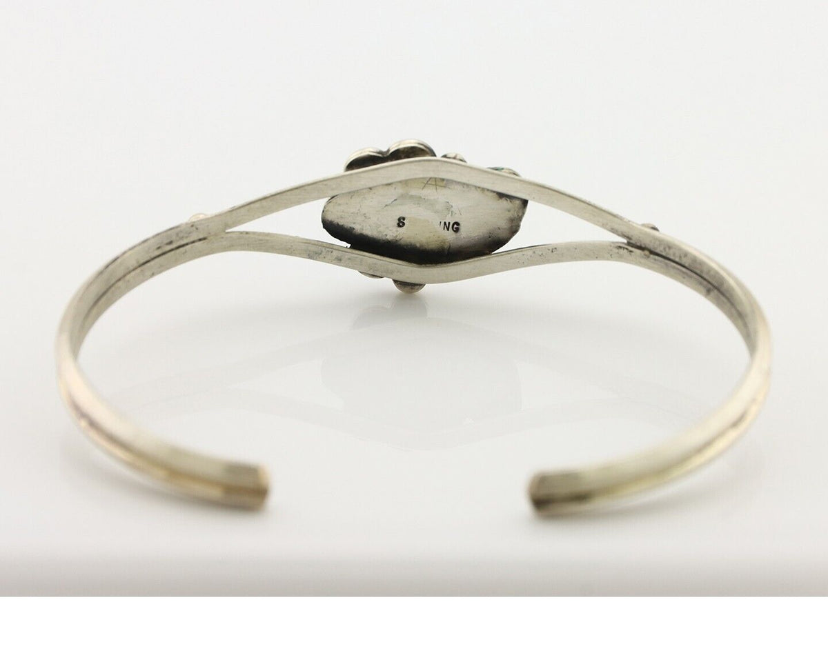Navajo Handmade Bracelet 925 Silver Natural Blue Turquoise Native American C80s