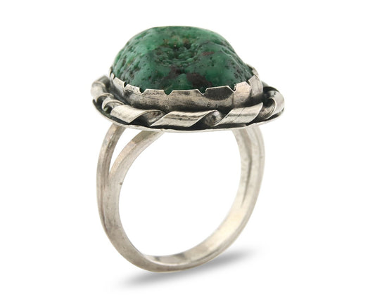 Vintage Navajo Ring 925 Sterling Silver Turquoise Handmade Size 8.0