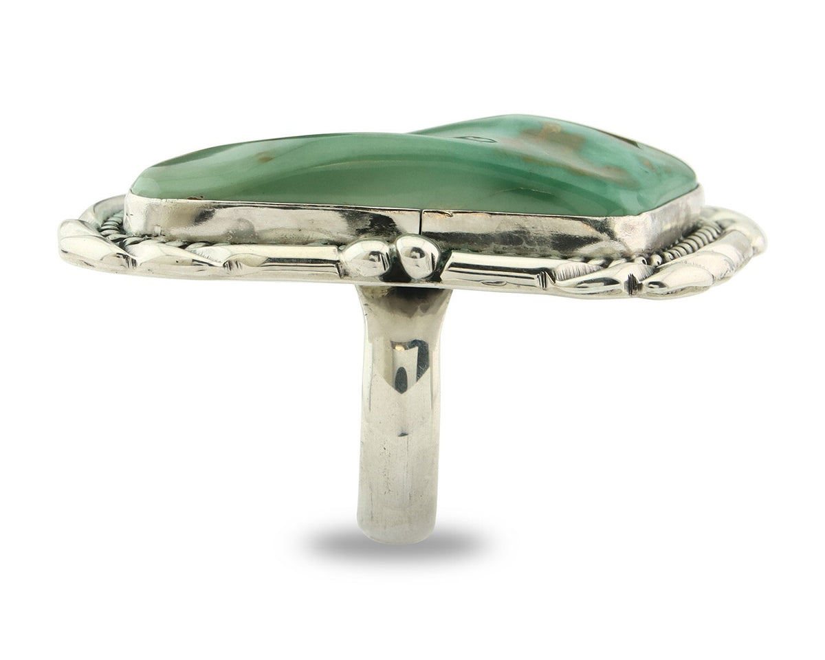 Navajo Ring 925 Sterling Silver Royston Turquoise Signed David Zachary Size 11