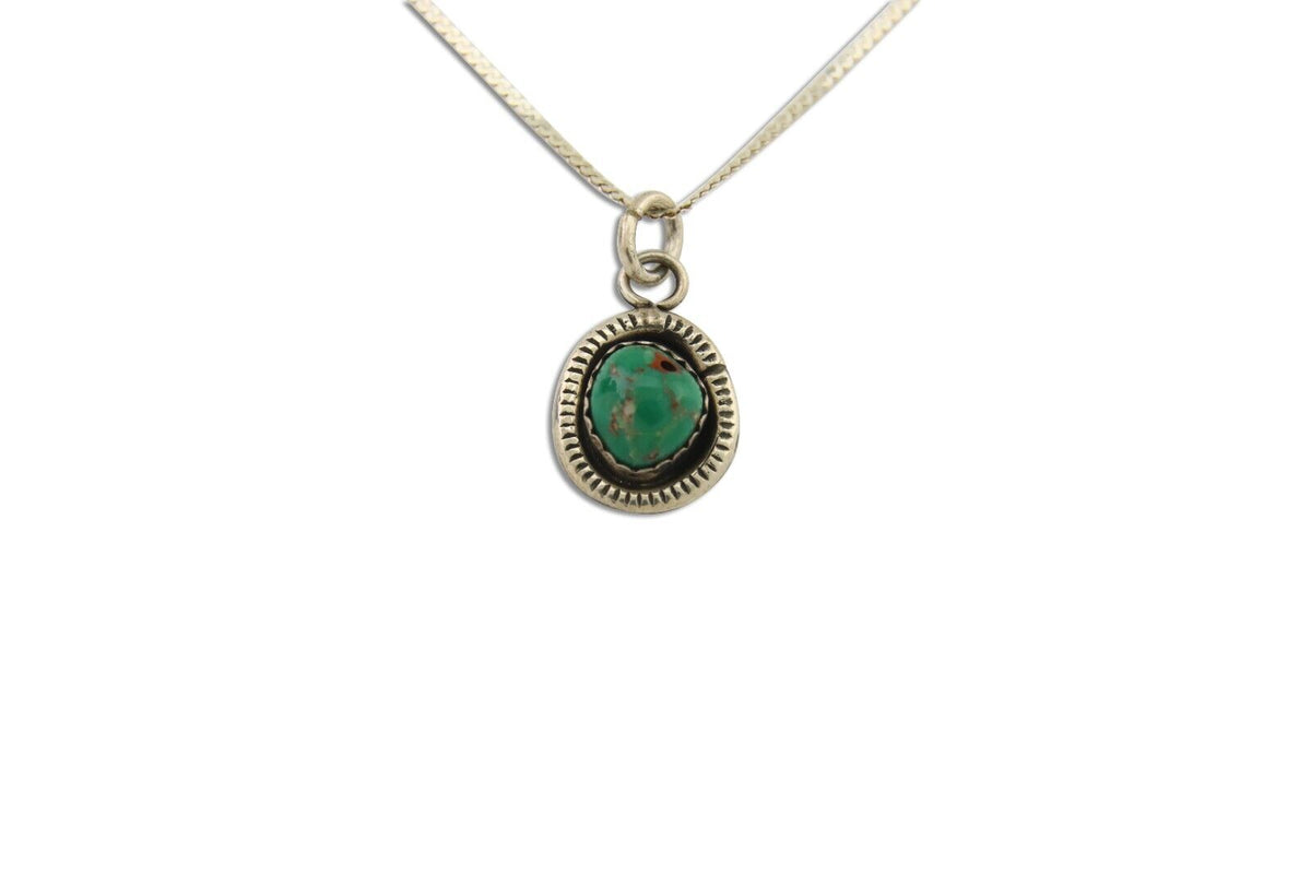 Navajo Necklace 925 Silver Natural Turquoise Artist Signed G Yazzie C.80's
