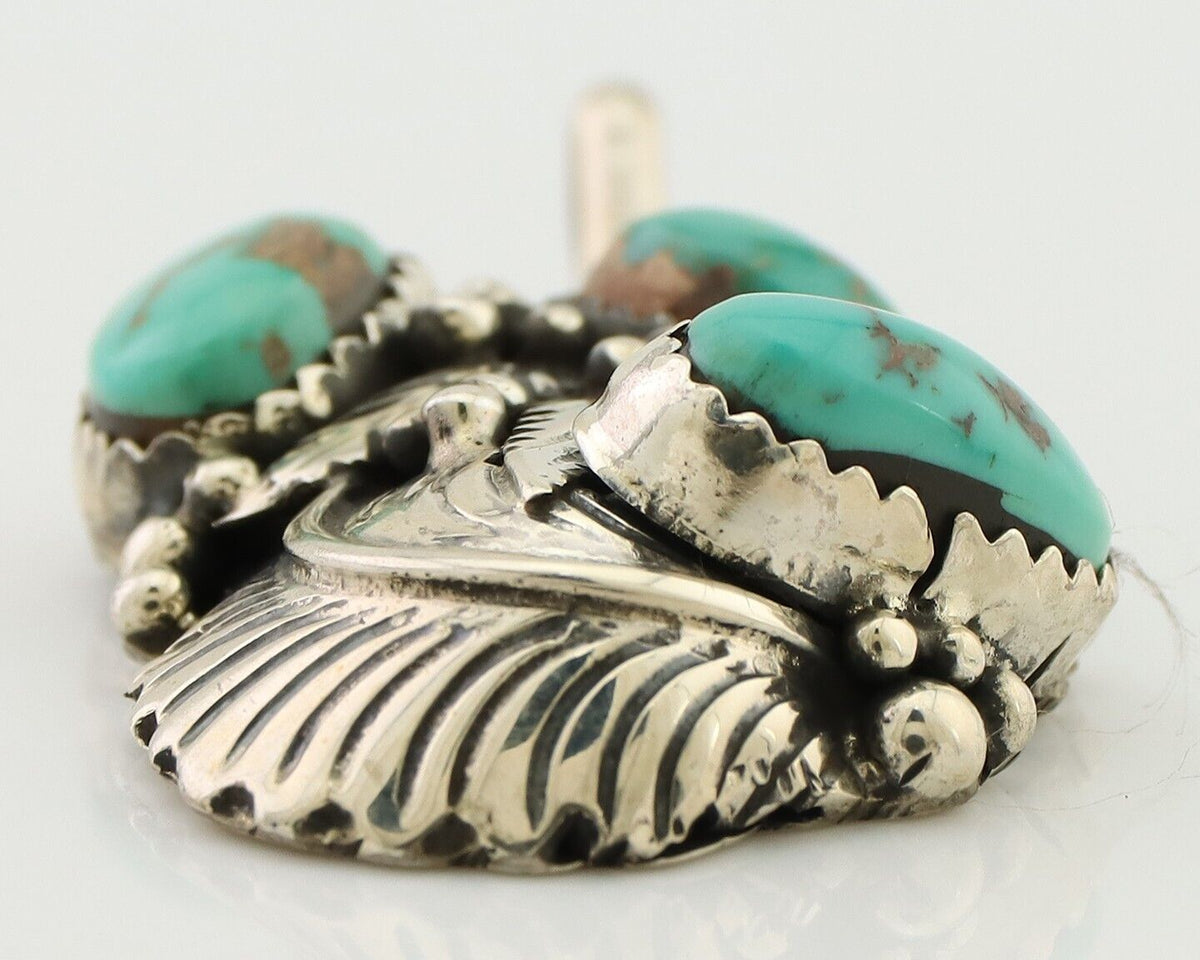 Navajo Pendant 925 Silver Natural Bisbee Turquoise Signed Tom Willeto C.80's