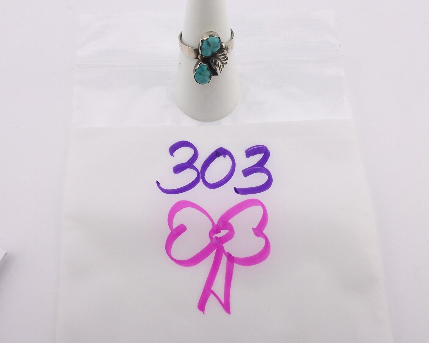 Zuni Handmade Ring 925 Silver Kingman Turquoise Native Artist C.80's