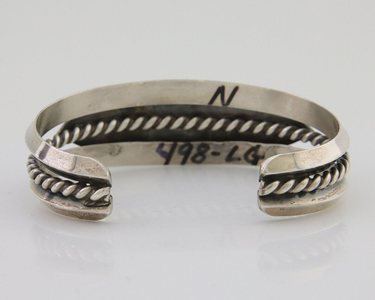 Navajo 925 Silver Handmade Bracelet Green Turquoise Native C.80's