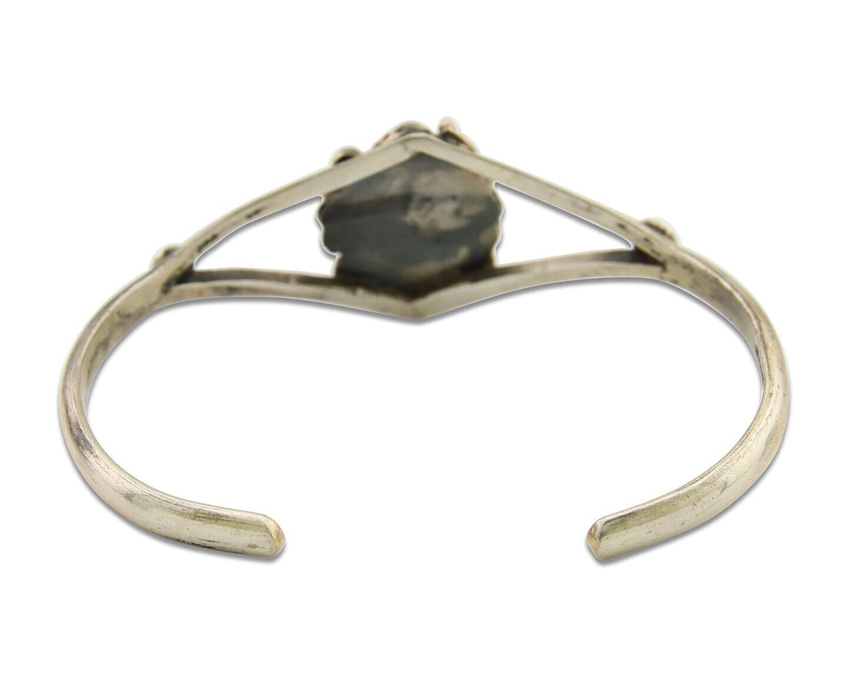 Navajo Bracelet 925 Silver Cuff Turquoise Handmade Native Artist C.80's