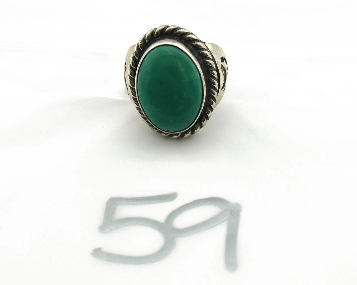 Navajo Ring .925 Silver Blue Green Southwest Turquoise Native Artist C.80's
