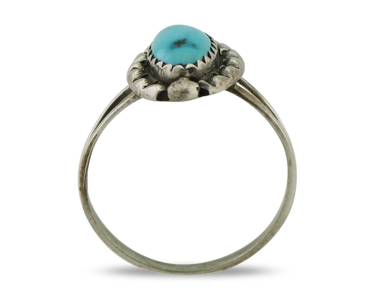 Navajo Handmade Ring 925 Silver Sleeping Beauty Artist Signed SC C80s