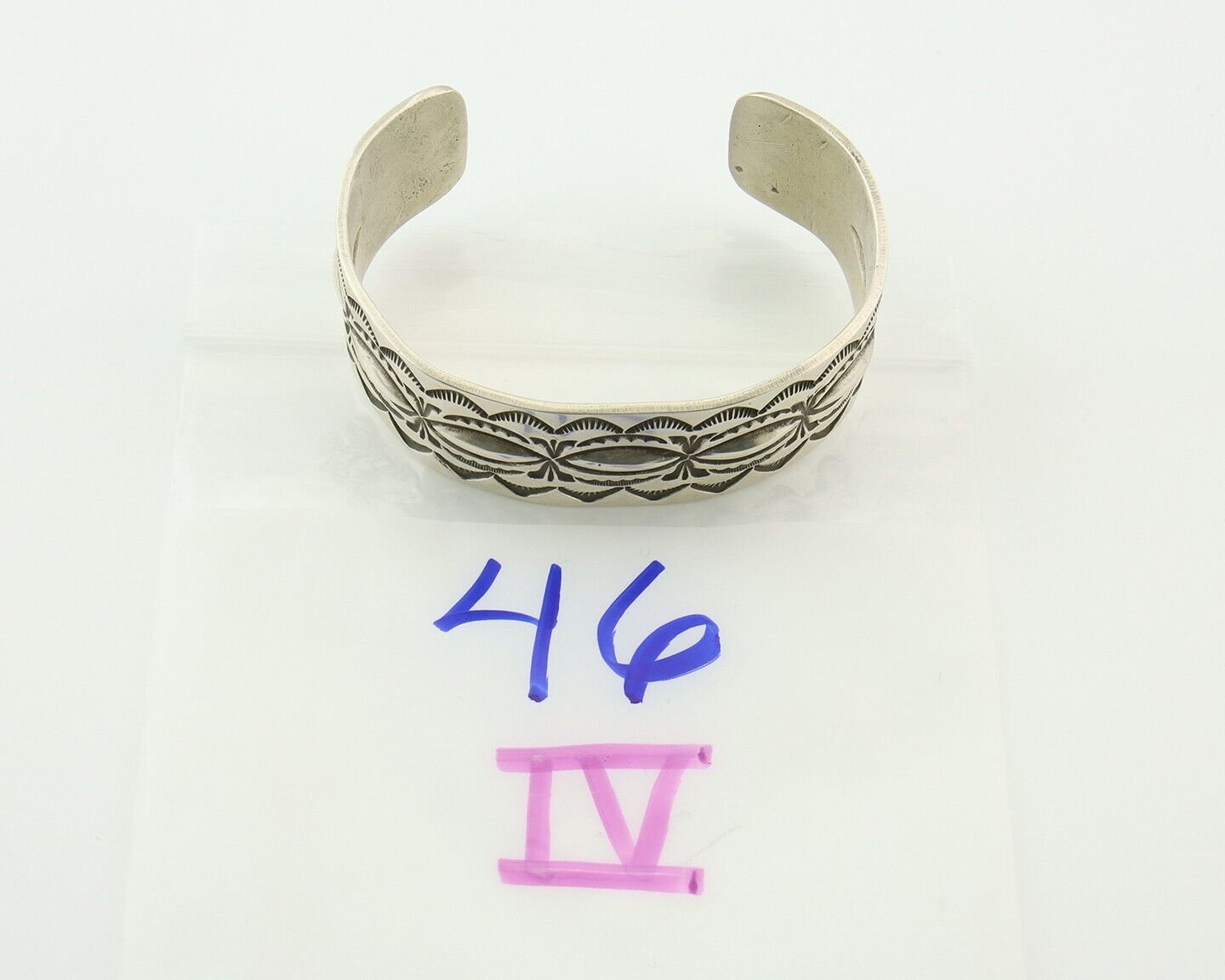 Navajo Bracelet 925 Silver Artist Signed Calvin Spencer Cuff C.80's