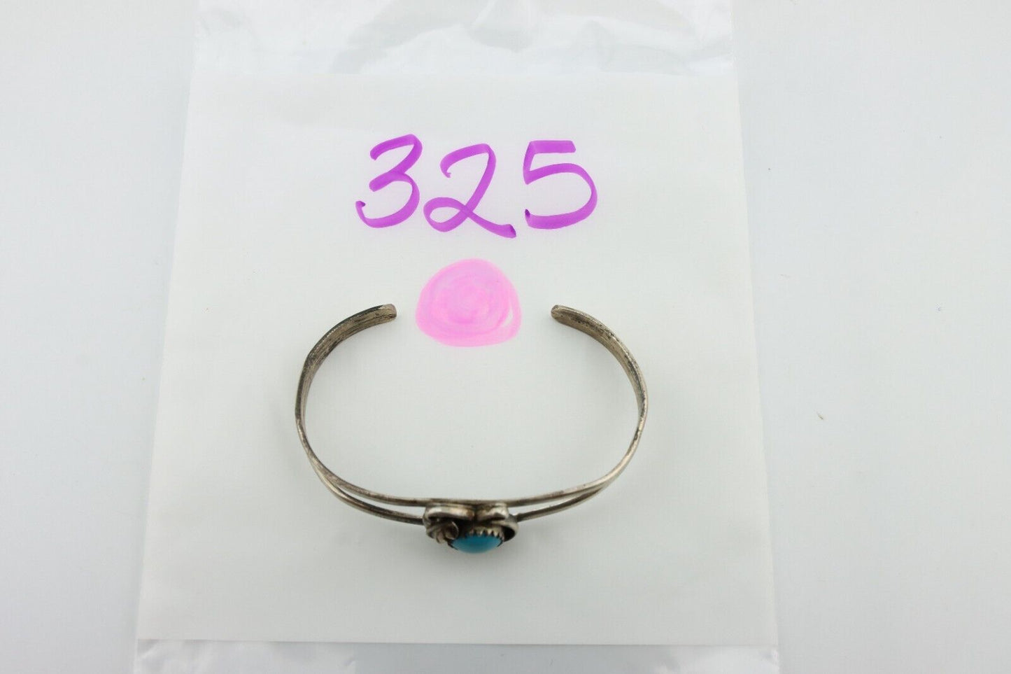 Navajo Slave Bracelet 925 Silver Arizona Turquoise Native American Artist C.80's