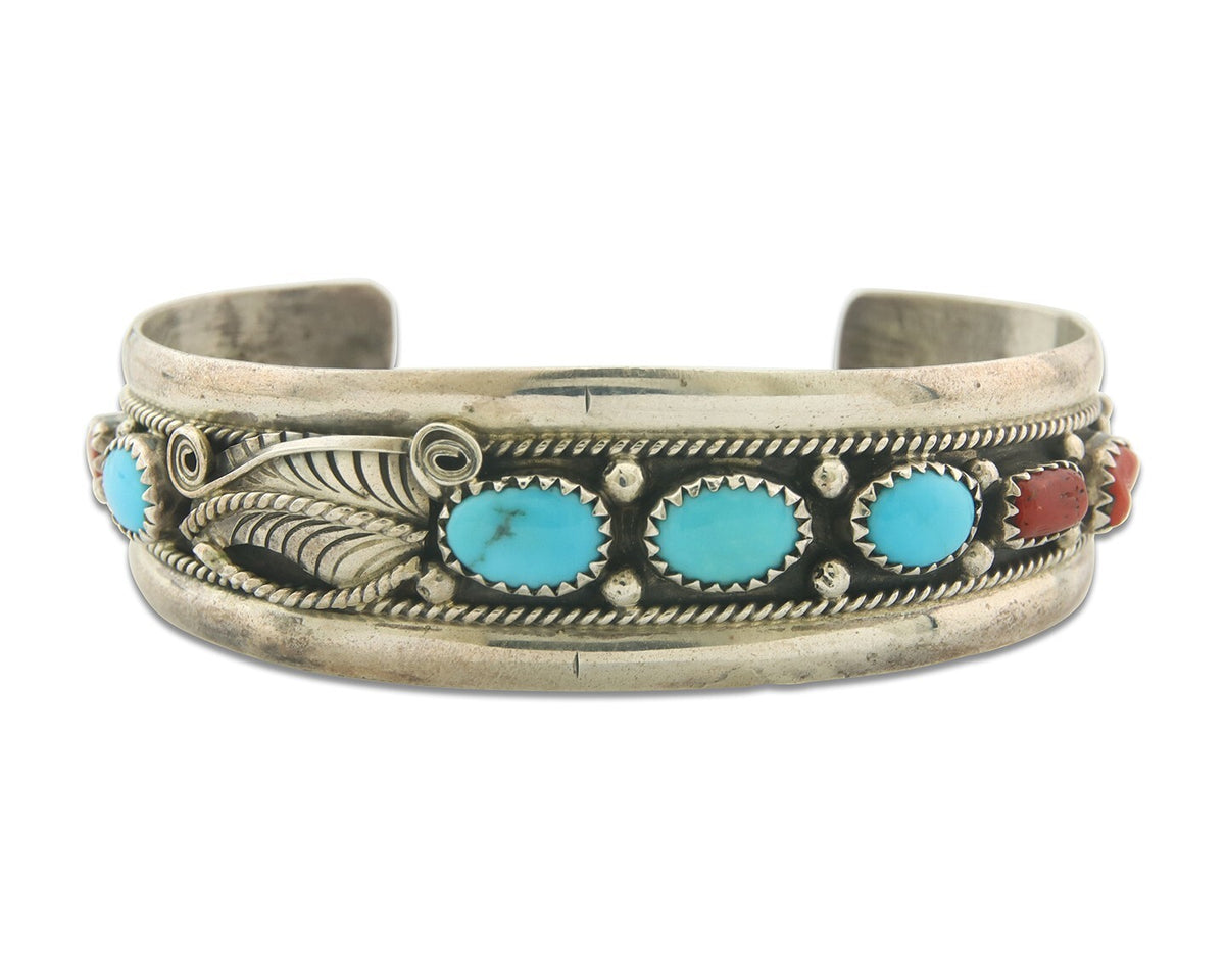 Vintage Navajo Bracelet 925 Silver Handmade Authentic Gemstone Traditional LL