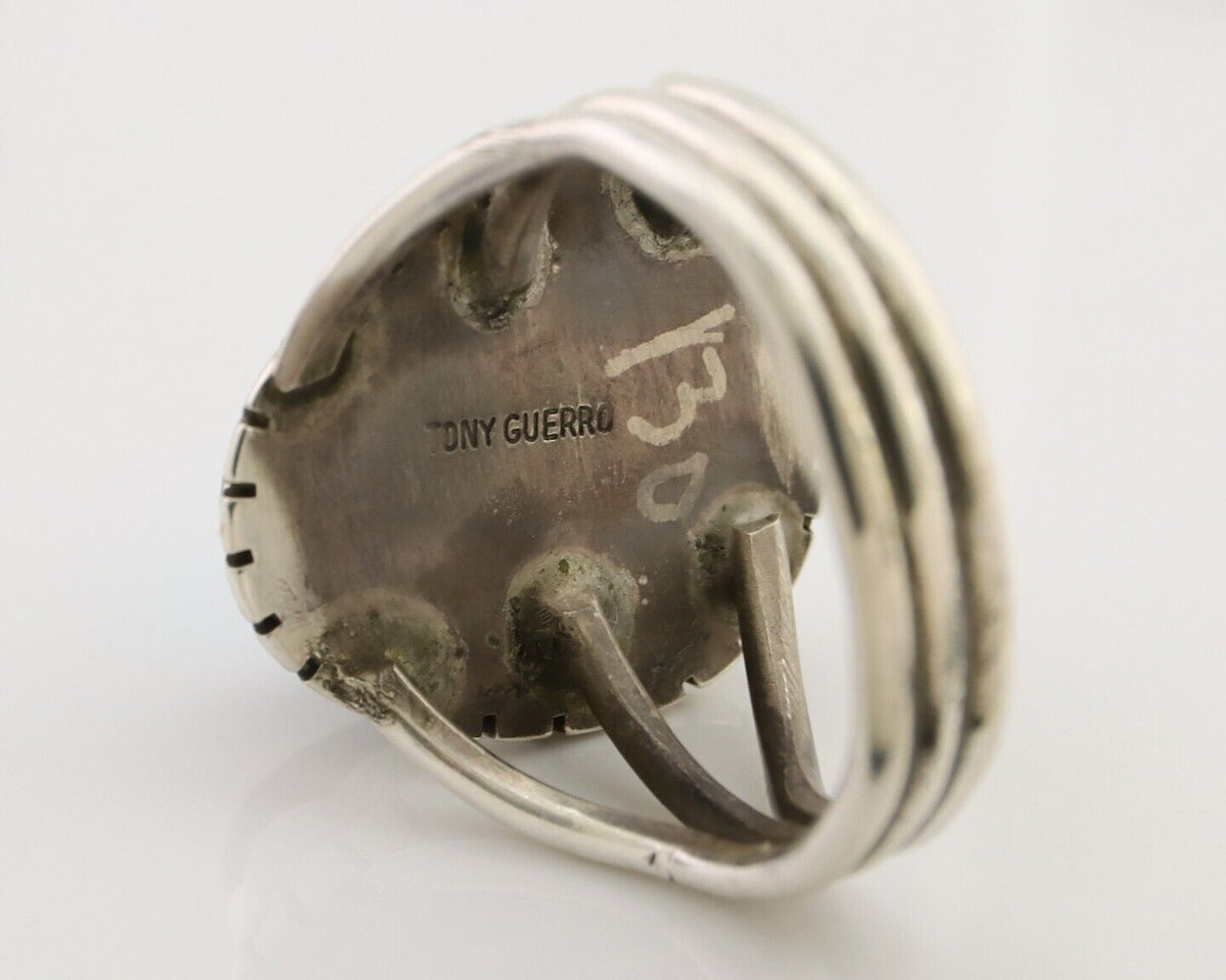 Navajo Handmade Ring 925 Silver Turquoise Artist Signed Tony Guerro C.80's