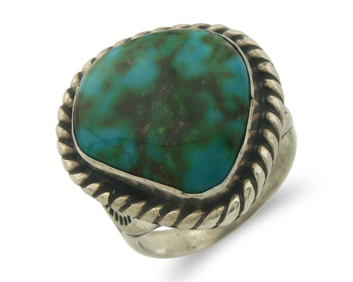 Navajo Ring 925 Sterling Royston Turquoise Artist Signed Sunset C.80's