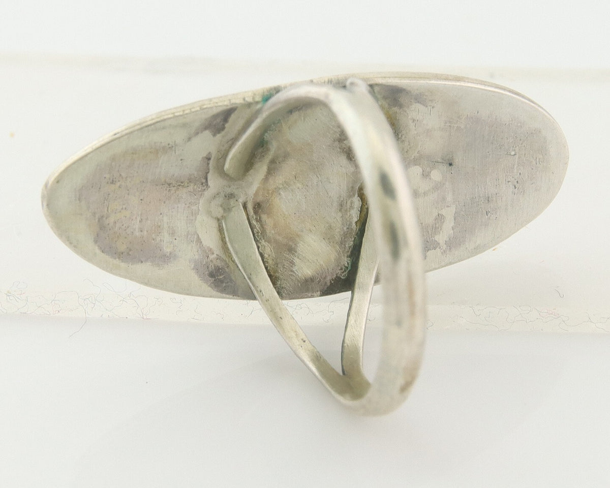 Vintage Navajo Ring 925 Sterling Turqouiuse Native American Artist Size 7.25