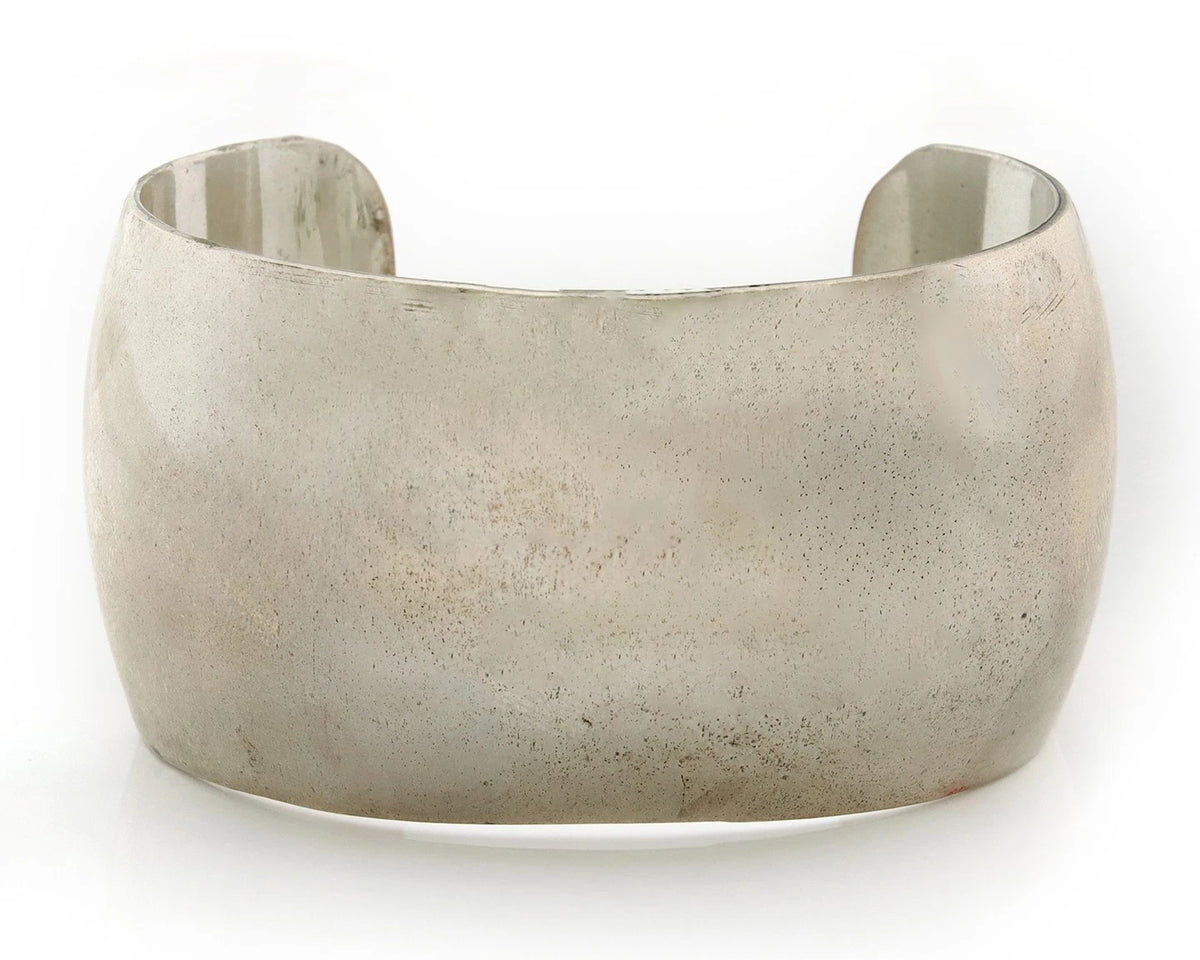 Navajo Cuff Bracelet Sterling Silver Signed NS Vintage Handmade