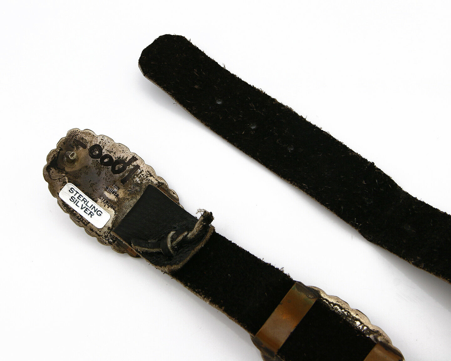Navajo Concho Belt .925 Silver Handmade Signed Tom Willeto C.1980's
