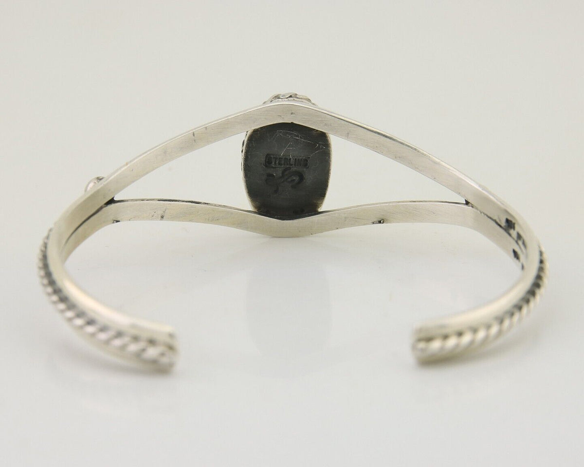 Navajo Bracelet 925 Silver Blue Turquoise Artist Signed Gecko C.80's