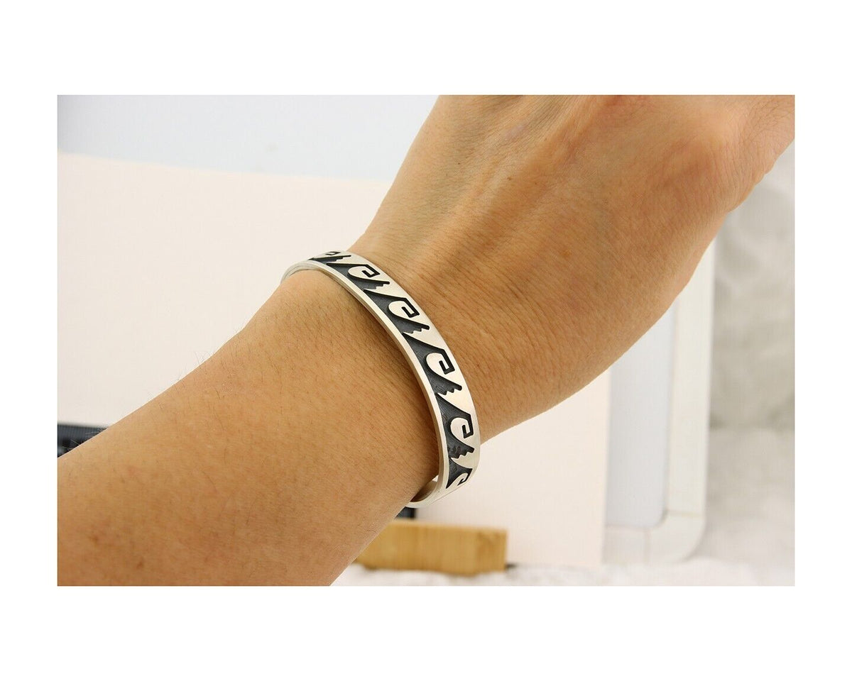 Hopi Bracelet 925 Silver Handmade Signed Darren Seweyestewa C.80's