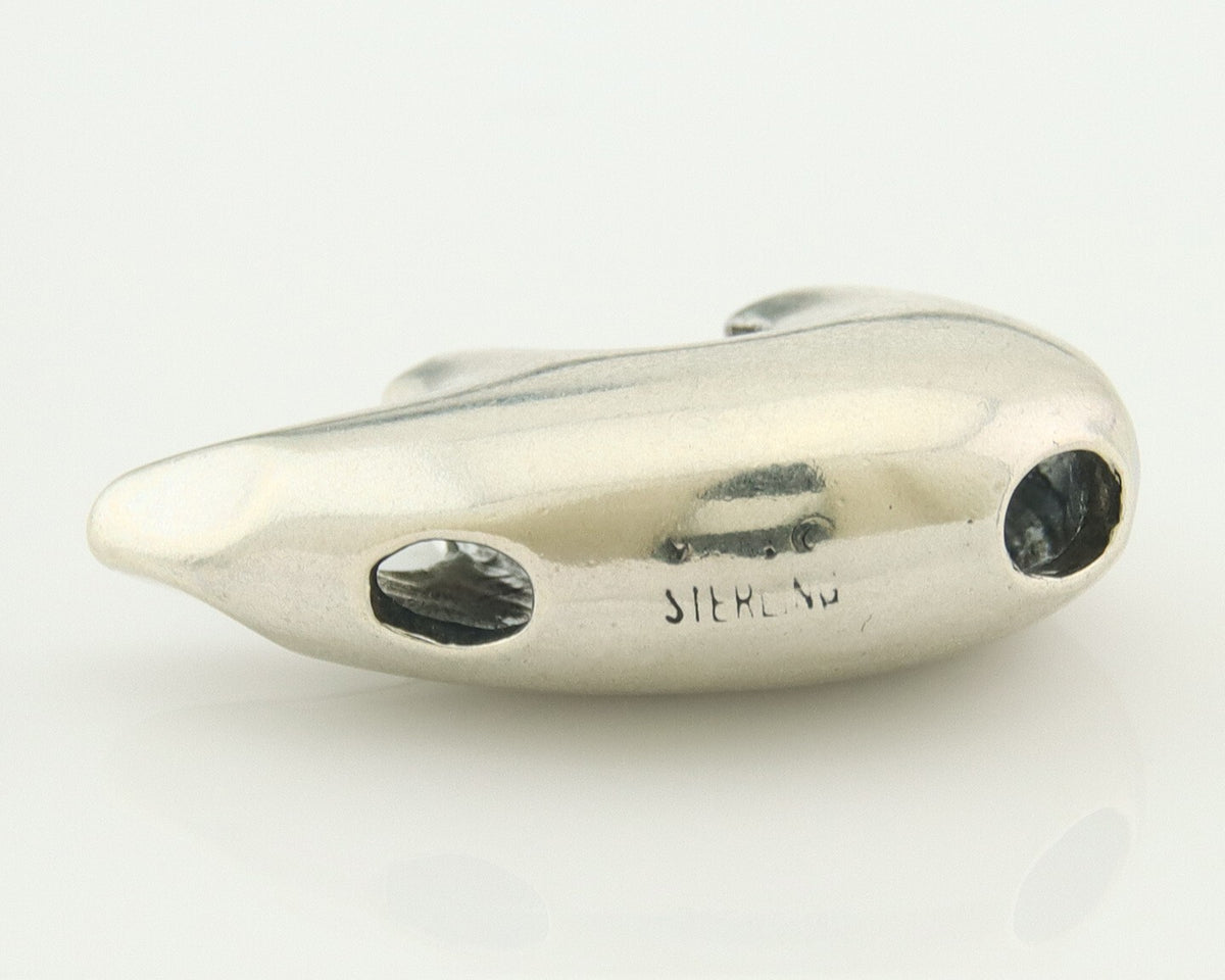 Navajo Sterling Silver Spirit Bear Pendant Handmade Authentic Vintage Signed C80