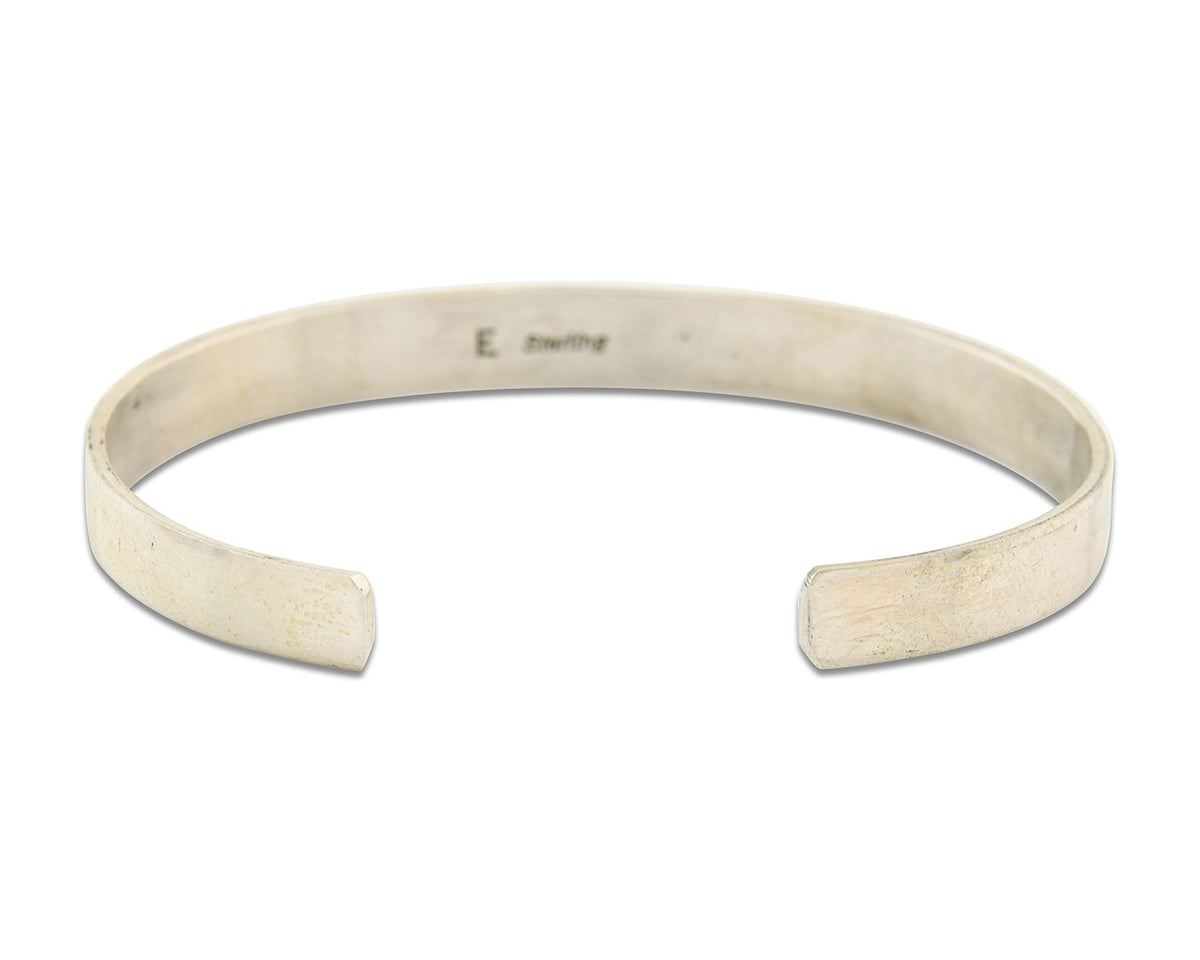 Navajo Bracelet 925 Silver & 12k Yellow Gold Plated Signed E C.80's