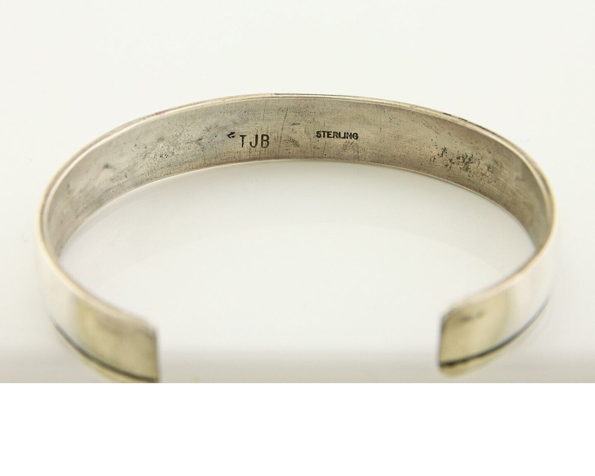 Navajo Bracelet 925 Silver Handmade Cuff Artist Signed Tom Billie C.80's
