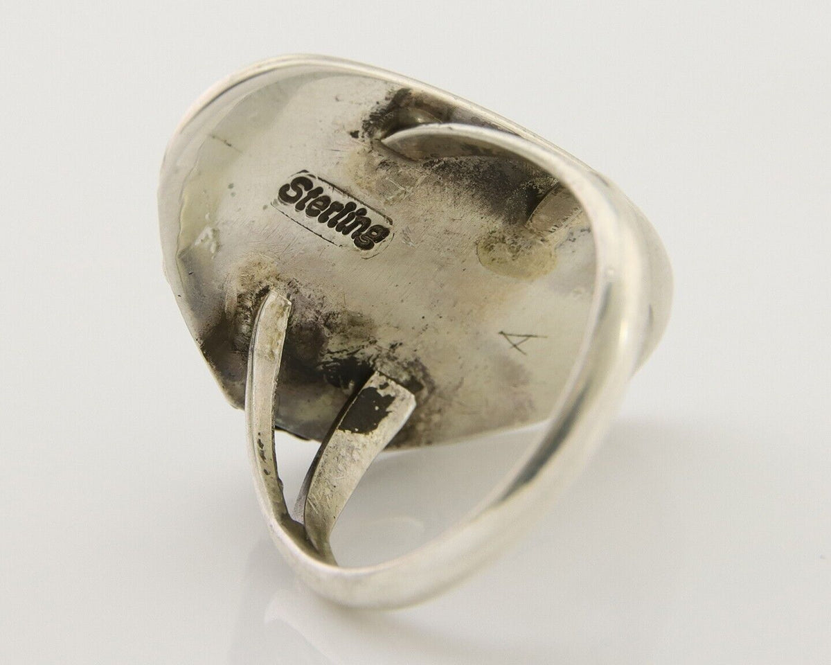 Navajo Ring 925 Silver Natural Blue Turquoise Native American Artist C.80's