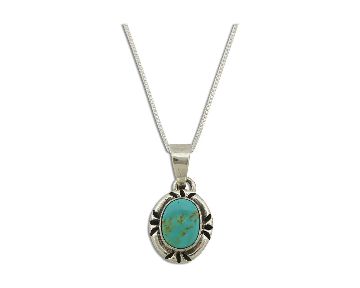 Navajo Necklace 925 Silver Arizona Turquoise Handmade Signed Gecko C.90's