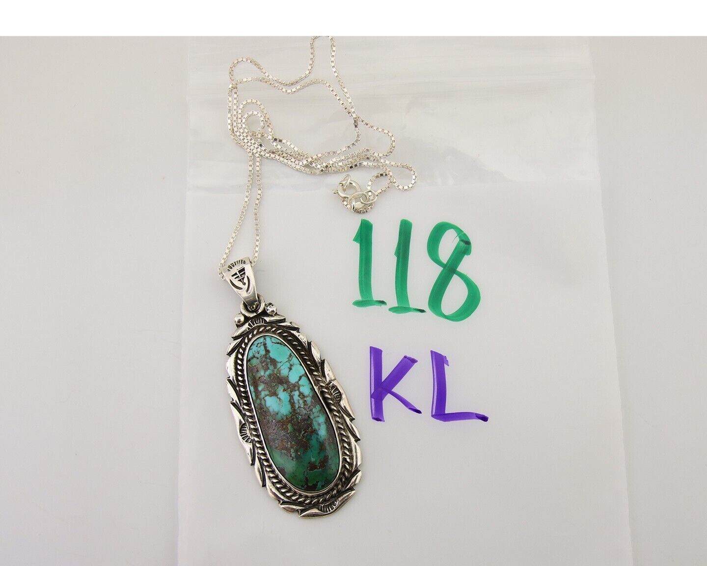 Navajo Necklace 925 Silver Natural Blue Turquoise Artist Signed M Montoya C.80's