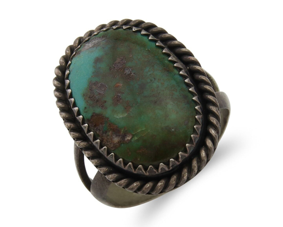 Navajo Ring 925 Silver Turquoise Native American Artist C.80's
