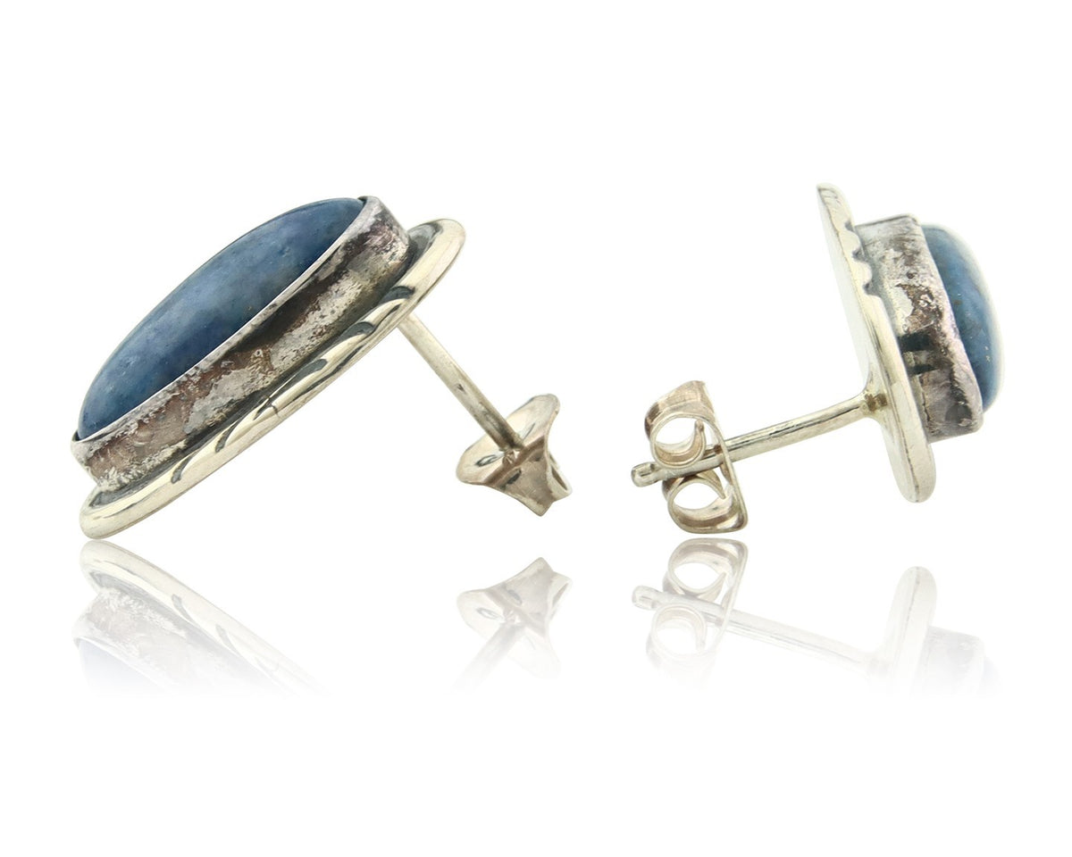 Navajo Earrings Sterling Silver Lapis Vintage Authentic
