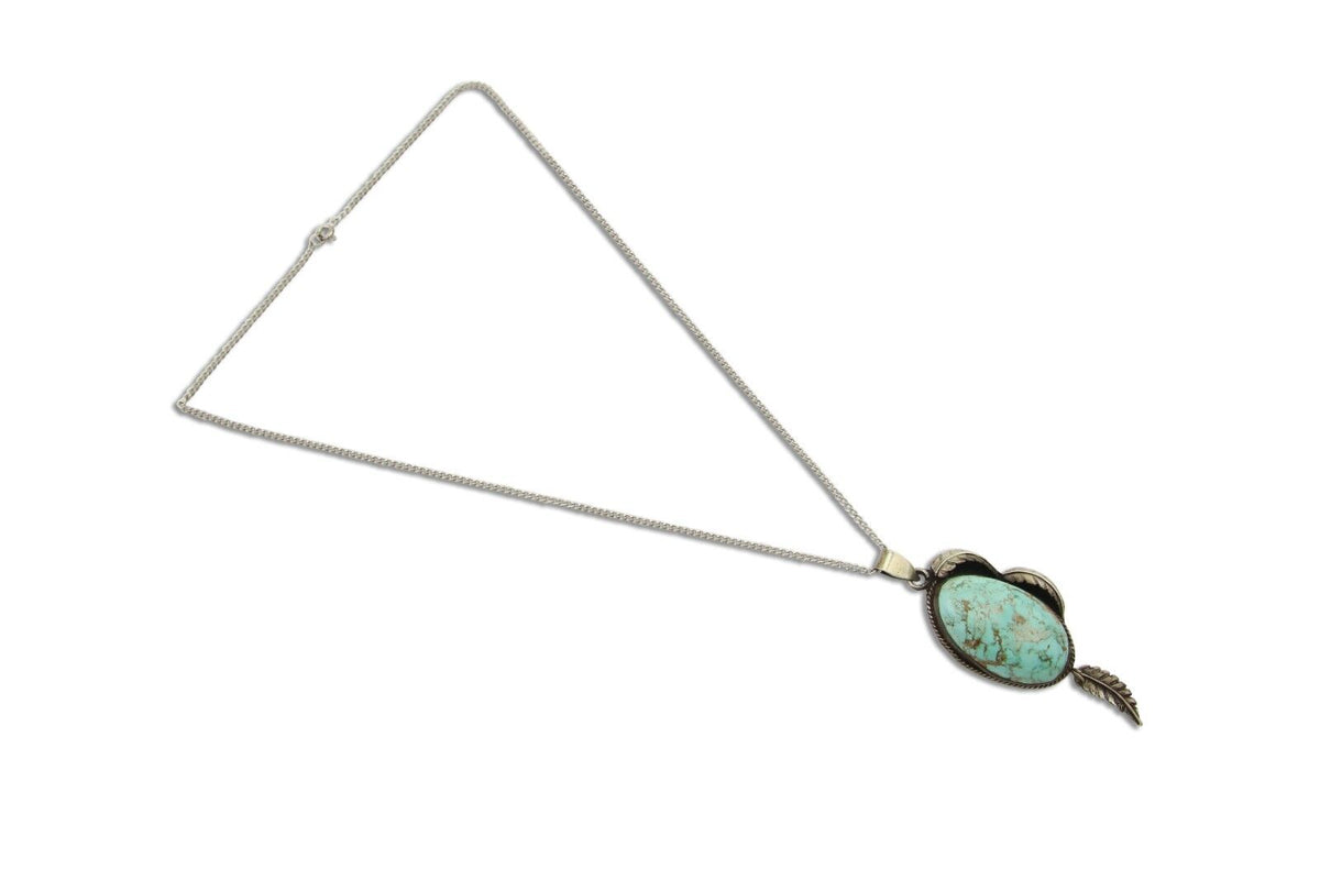 Navajo Necklace 925 Silver Natural Turquoise Native American Artist C.80's