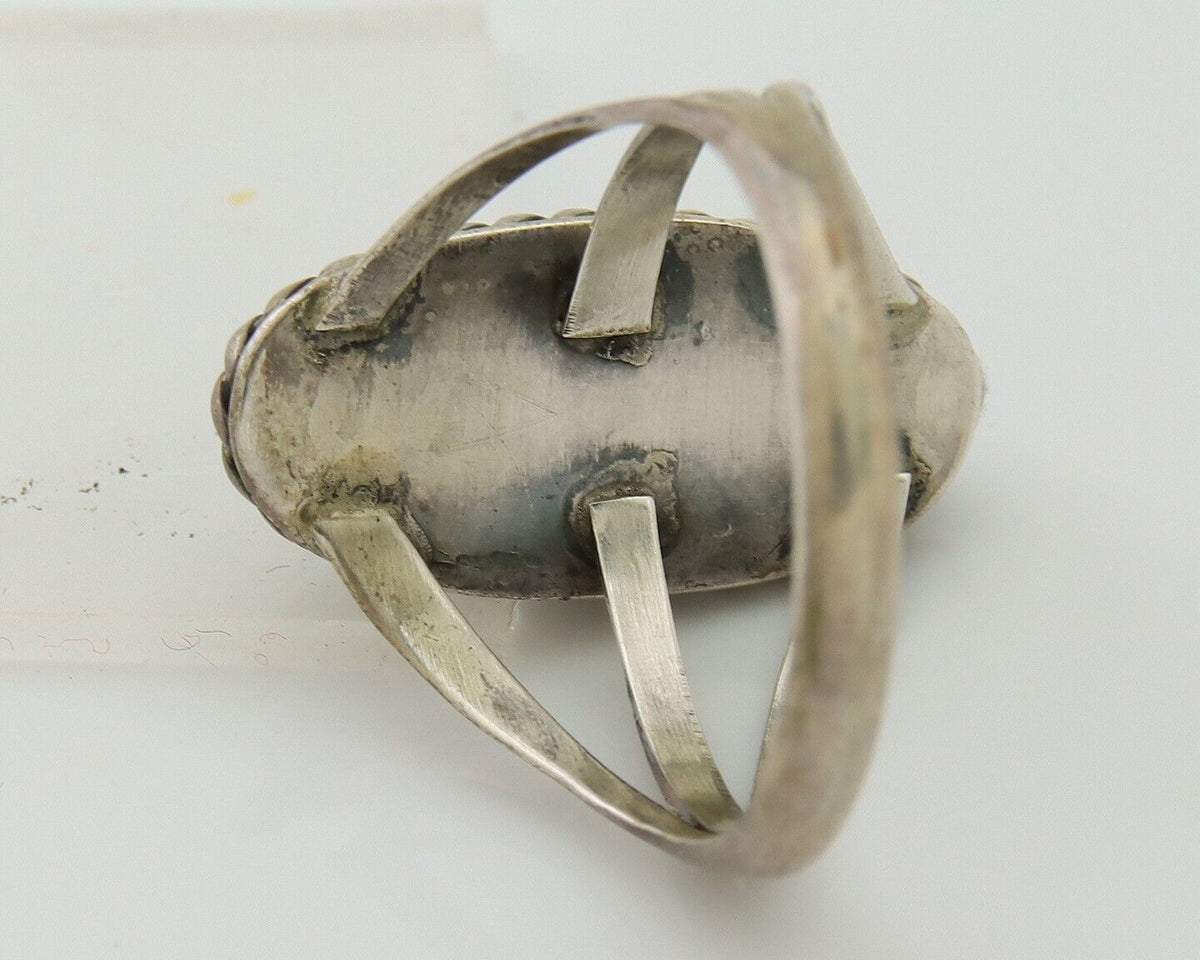 Navajo Ring 925 Sterling Silver Turquoise Native American Artist C.80's