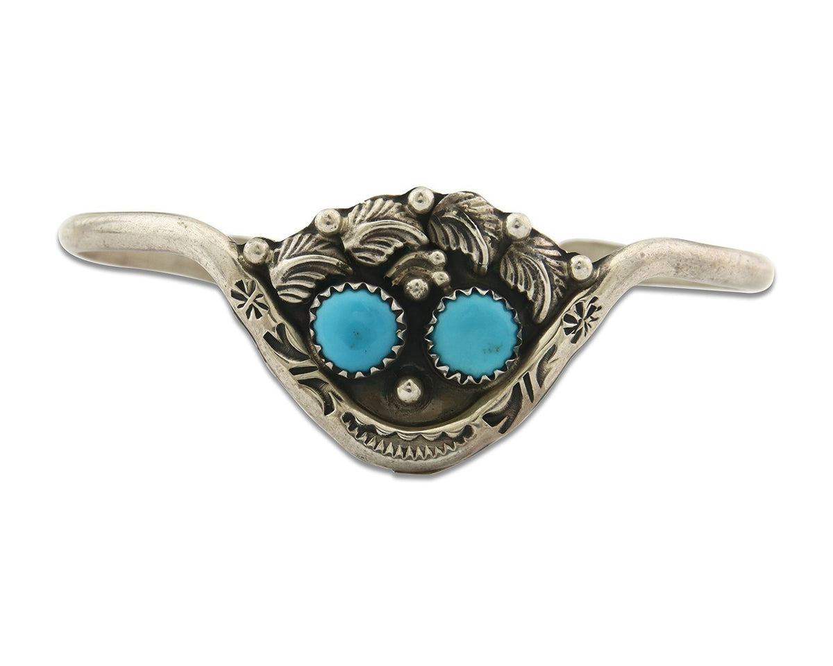 Vintage Navajo Bracelet 925 Silver Turquoise Tranditional Handmade Signed RB