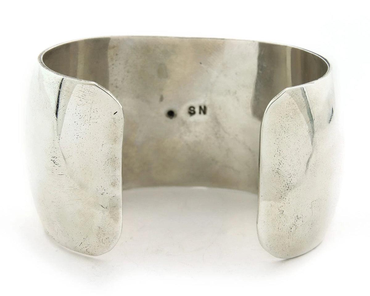 Navajo Cuff Bracelet Sterling Silver Vintage Handmade Signed NS