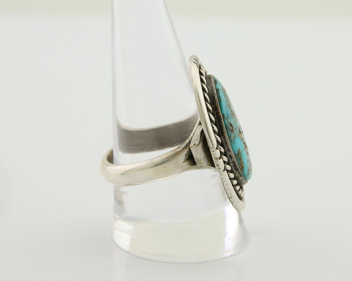 Navajo Handmade Ring 925 Silver Nevada Turquoise Native Artist C.80's
