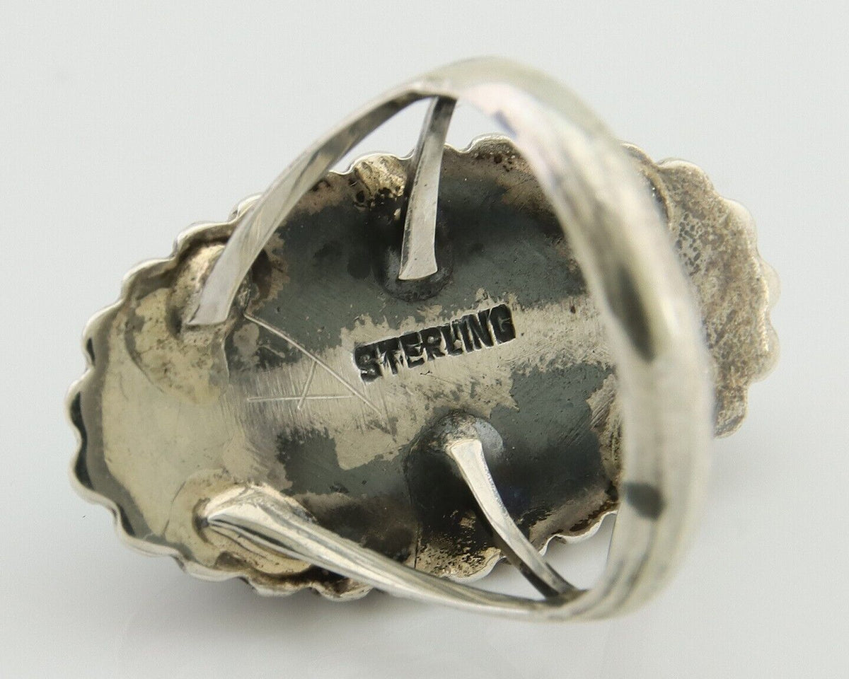 Navajo Shield Ring 925 Silver Arizona Turquoise Native Artist C.80's