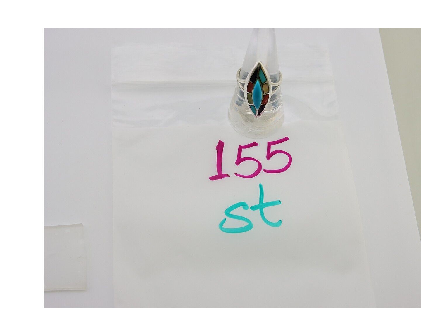 Navajo Ring 925 Silver Turquoise Shell Onyx Spiney Oyster Native Artist C80's