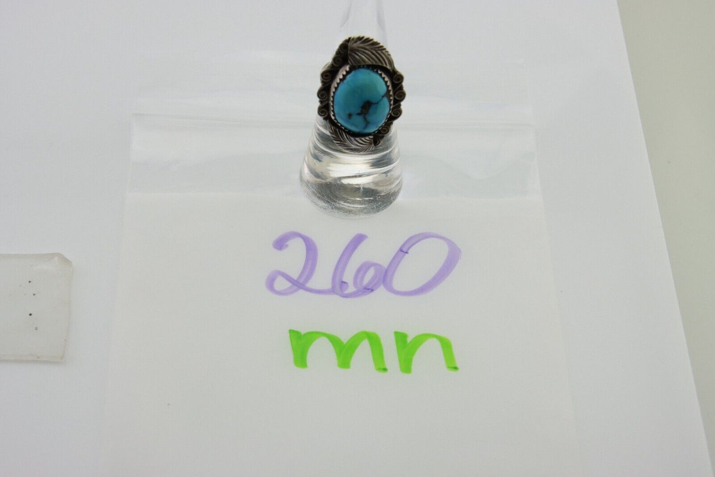 Navajo Ring .925 Silver Blue Turquoise Artist Signed Billy Eagle C.80's