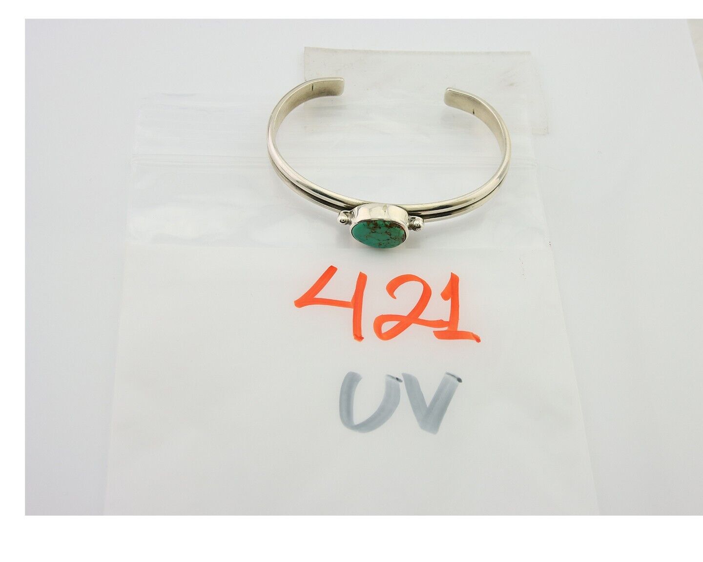 Navajo Cuff Bracelet 925 Silver Turquoise Cuff Native American Artist C.80's