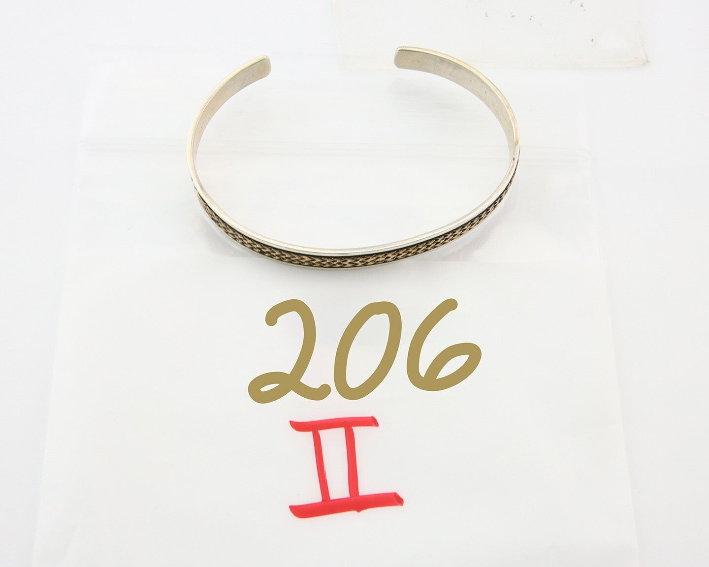 Navajo Bracelet 925 Silver & 12k Yellow Gold Filled Signed R C.80's