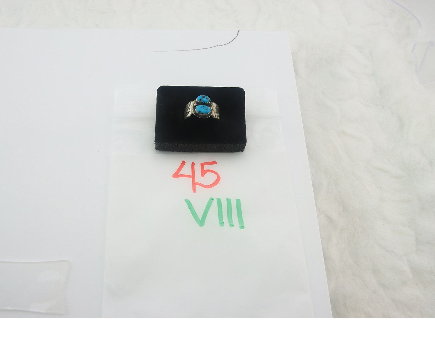 Navajo Ring Sterling Silver Authentic Vintage Turquoise Size 8.5