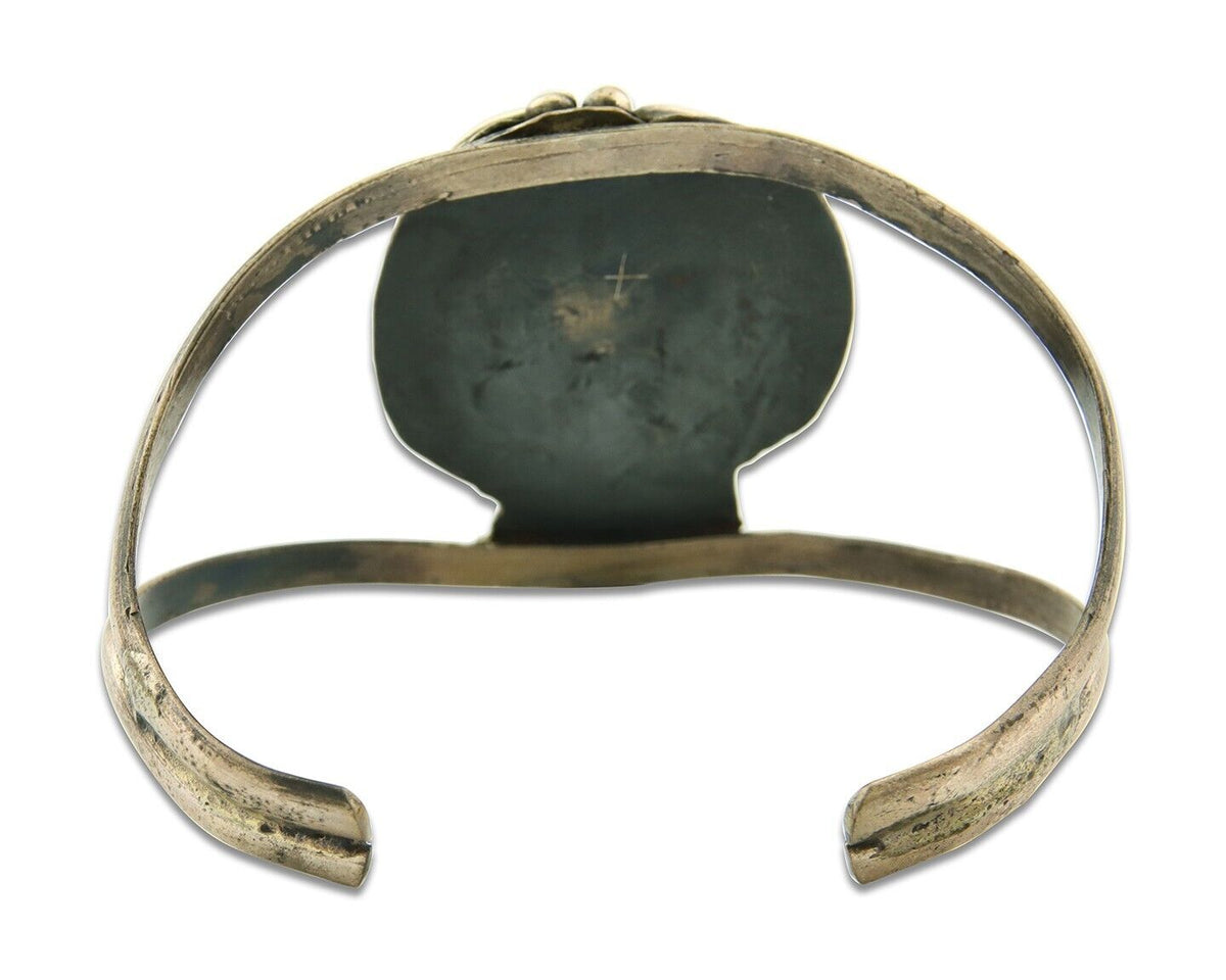 Vintage Navajo Bracelet 925 Silver Natural Blue Turquoise Native American Artist