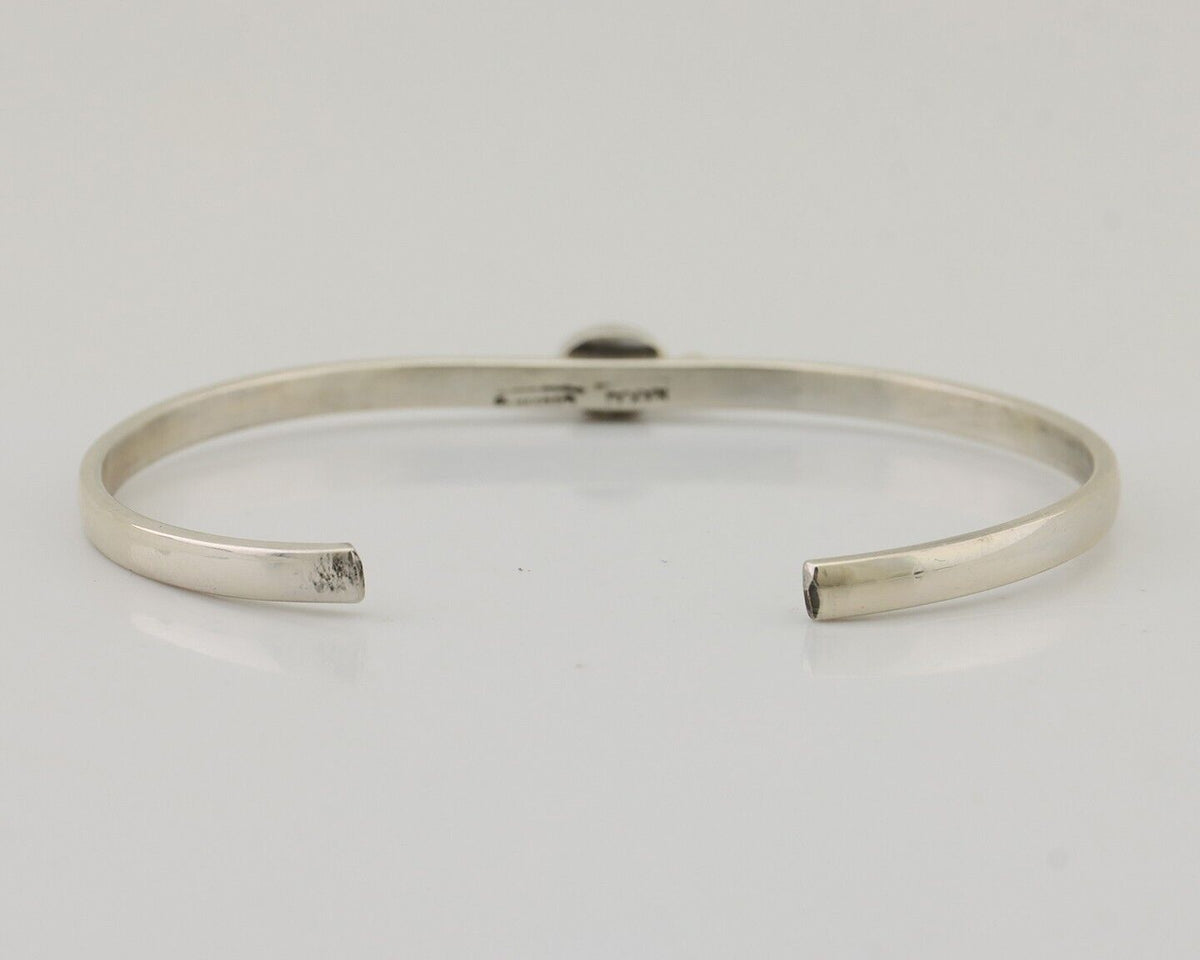 Navajo Cuff Bracelet 925 Silver Blue Turquoise Native American Artist C.80's