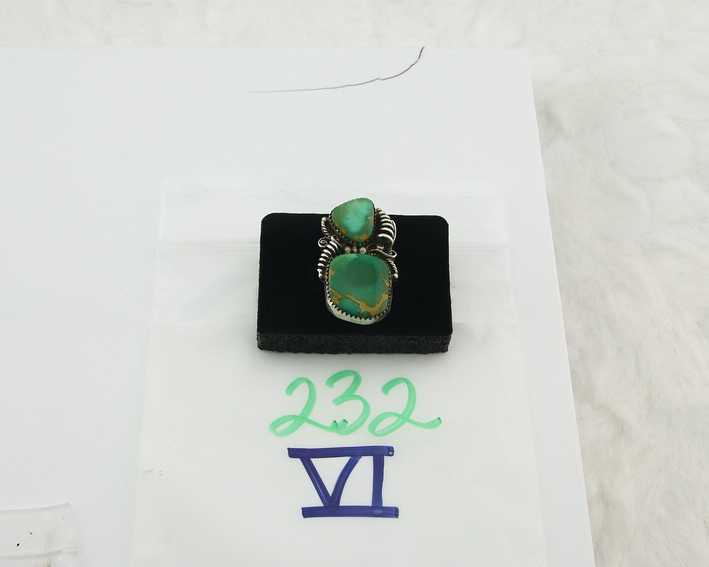 Vintage Navajo Ring 925 Sterling Silver Authentic Royston Turquoise Size 6.5