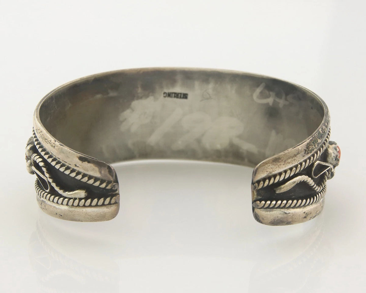 Navajo Cuff Bracelet Sterling Silver Natural Gemstone Vintage Native American