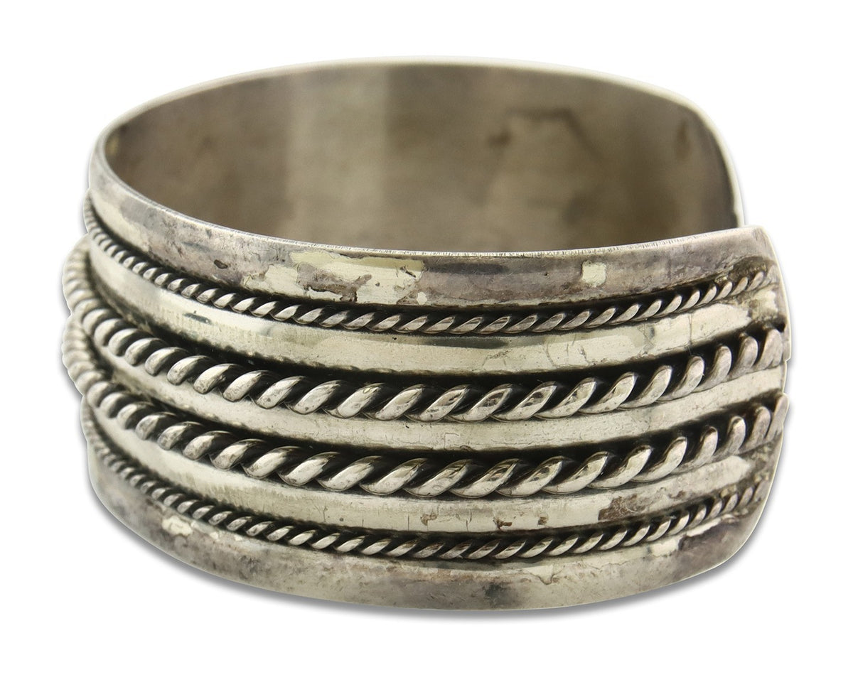 Vintage Navajo Bracelet 925 Silver Handmade Authentic Signed Bell Trading
