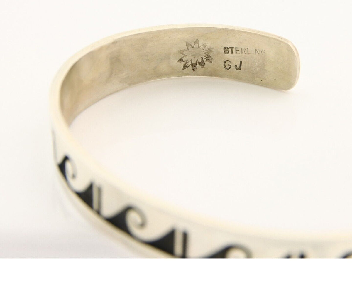Hopi Bracelet 925 Silver Handmade Artist Signed Guy Josytewa C.80's